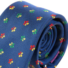Blue Floral Bloom Silk Tie 7cm