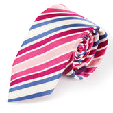 Pink Prism Pop Striped Skinny Silk Tie