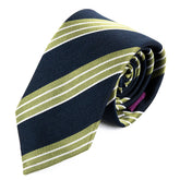 Green & Blue Jardin Striped Silk Tie 7cm