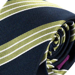 Green & Blue Jardin Striped Silk Tie 7cm