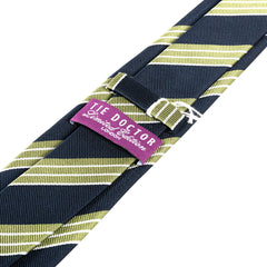 Green & Blue Jardin Striped Silk Tie 7cm