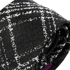 Black Sevilla Grid Striped Silk Tie 7cm