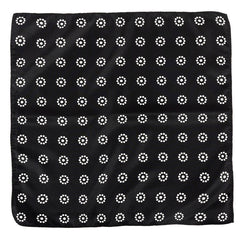 Black Petal Dots Pocket Square 32cm