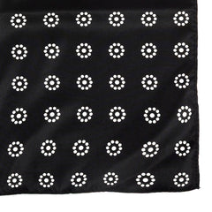 Black Petal Dots Pocket Square 32cm