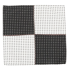 Black Quadrant Dotted Pocket Square 30cm