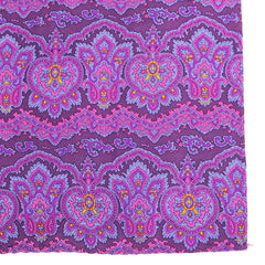 Plum Paisley Volt Silk Pocket Square