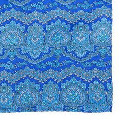 Blue Paisley Volt Silk Pocket Square