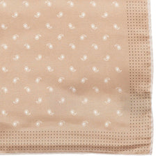 Cream Windsor Paisley Silk Pocket Square