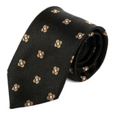 Black Obsidian Floral Silk Tie 8cm
