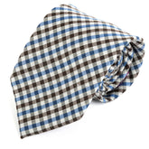 Blue Highland Check Silk Tie 8cm