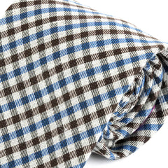 Blue Highland Check Silk Tie 8cm