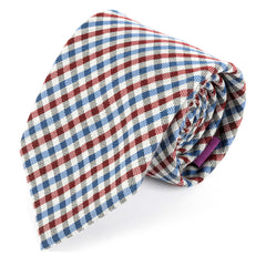 Red Highland Check Silk Tie 8cm