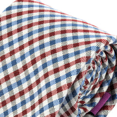 Red Highland Check Silk Tie 8cm