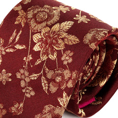 Red & Cream Floral Silk Tie 7.5cm