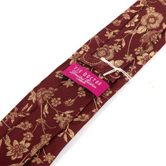 Red & Cream Floral Silk Tie 7.5cm