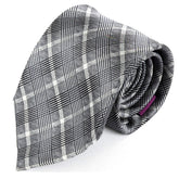 Black & Grey Dami Check Silk Tie 8cm