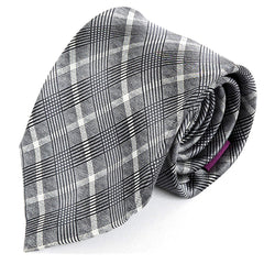 Black & Grey Dami Check Silk Tie 8cm