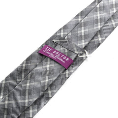 Black & Grey Dami Check Silk Tie 8cm