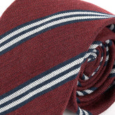 Octavian Red Striped Wool Tie 8cm