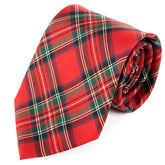 Red Tartan Wide Silk Tie 8.5cm
