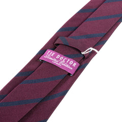 Purple Plum Striped Silk Tie 8cm