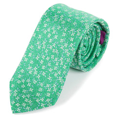 Light Green Floral Whisperer Silk Tie