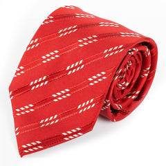 Red Fletch Pattern Silk Tie 9cm