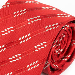 Red Fletch Pattern Silk Tie 9cm