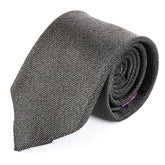 Plain Black Marl Silk Tie 8cm