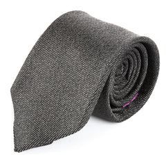 Plain Black Marl Silk Tie 8cm