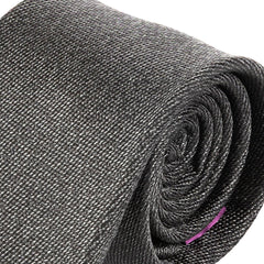 Plain Black Marl Silk Tie 8cm
