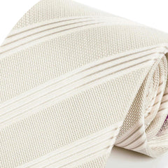 White Striped Silk Tie 8cm