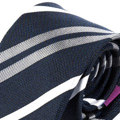 Navy Blue Soft Weave Striped Silk Tie