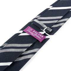 Navy Blue Soft Weave Striped Silk Tie
