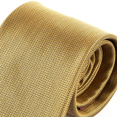 Gold Chevron Patterned Wide Silk Tie