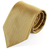 Gold Chevron Patterned Wide Silk Tie