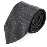 Grey Polka Dot Silk Tie 8cm