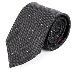 Grey Polka Dot Silk Tie 8cm
