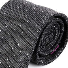 Grey Polka Dot Silk Tie 8cm