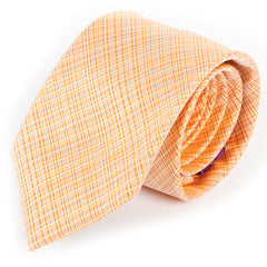 Orange Maxine Check Silk Tie 7.5cm