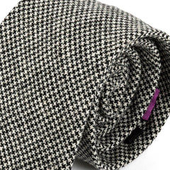 Jeri Black Houndstooth Wool Tie 8cm