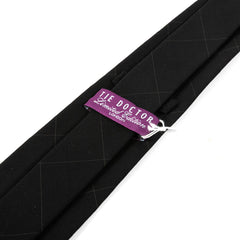 Black Large Check Wool Tie 8cm