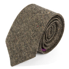 Brown Mocha Textured Wool Tie 7cm