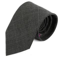 Black & Grey Iya Check Wool Tie 8cm