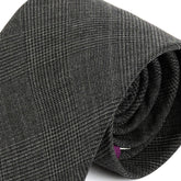 Black & Grey Iya Check Wool Tie 8cm