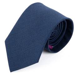 Morvo Plain Blue Wool Tie 8cm