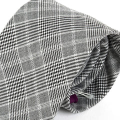 Atanas Black Check Wool Tie 8cm