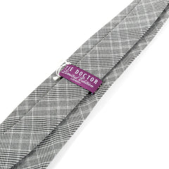 Atanas Black Check Wool Tie 8cm