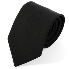 Morvo Plain Black Wool Tie 8cm