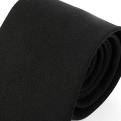 Morvo Plain Black Wool Tie 8cm